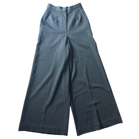 Vintage 70s Anne Klein Black Ultra Wide Leg Palazzo Trousers Dress Pants Size 2 - Picture 4 of 12